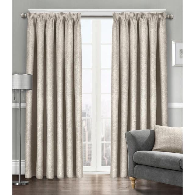 Faliha Polyester Pinch Pleat Curtain Panel 17 Stories Panel Size: 66cm Width x 54cm Drop, Curtain Colour: Cream on Productcaster.