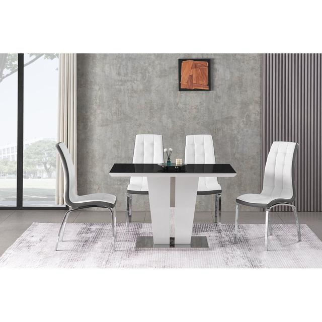 Chalen 4 - Person Dining Set (Set of 5) Metro Lane Chair Colour: White/Black on Productcaster.