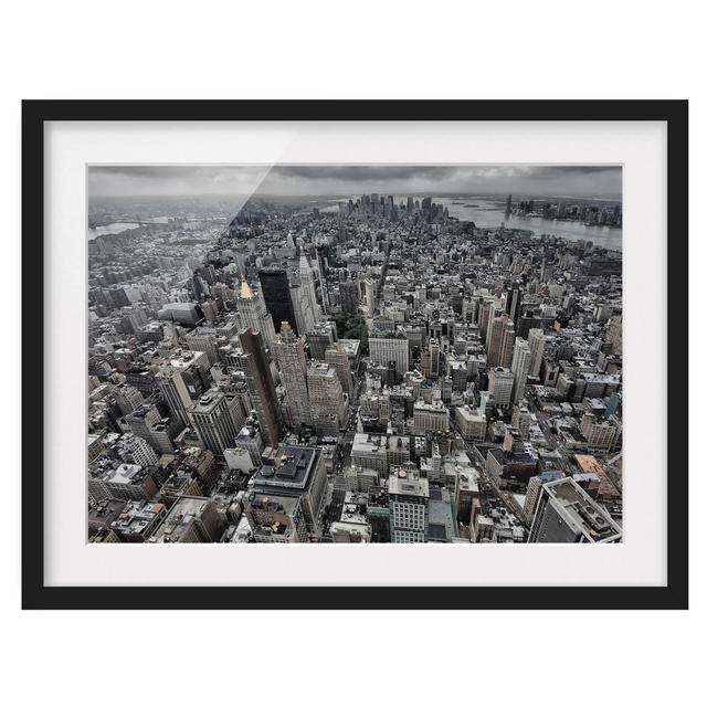 View over Manhattan - Picture Frame Photograph Ebern Designs Size: 30cm H x 40cm W x 2cm D, Frame Option: Black Framed on Productcaster.