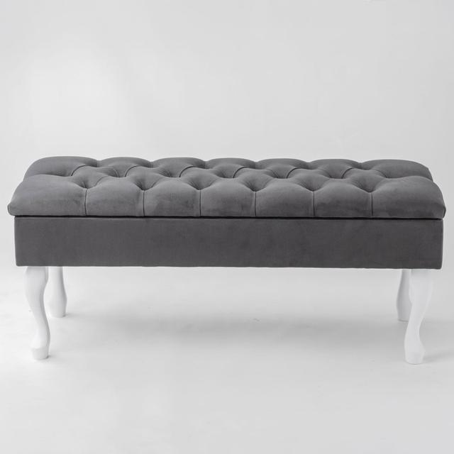 Upholstered Storage Bench bench4home Colour: Graphite, Size: H44 x W130 x D30cm on Productcaster.