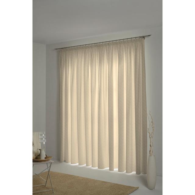 Breedlove Pencil Pleat Room Darkening Curtain Three Posts Panel Size: 225cm H x 132cm W, Colour: Natural on Productcaster.