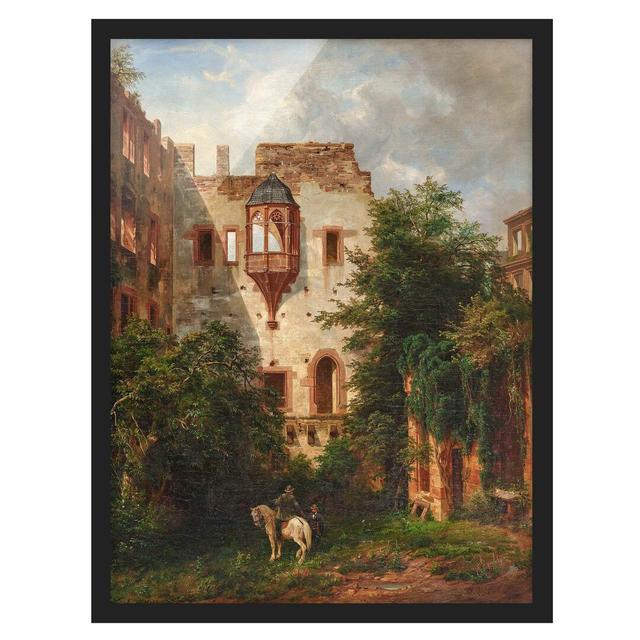 Carl Ludwig Fahrbach - in the Courtyard of Heidelberg Castle - Picture Frame Painting August Grove Size: 40cm H x 30cm W x 2cm D, Frame Option: Black on Productcaster.