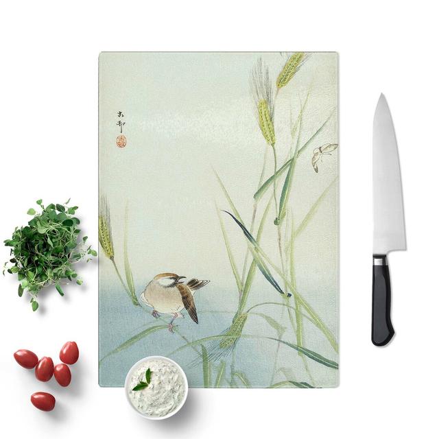 Tempered Glass Bird and Butterfly Chopping Board East Urban Home Size: 28.5 cm W x 39 cm L on Productcaster.