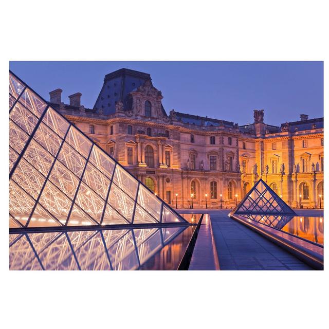 Louvre in Paris by Night 2.9m x 4.32m Textured Matte Peel & Stick Wall Mural East Urban Home Size: 3.84m x 255cm, Material quality: Standard (110g/m²) on Productcaster.