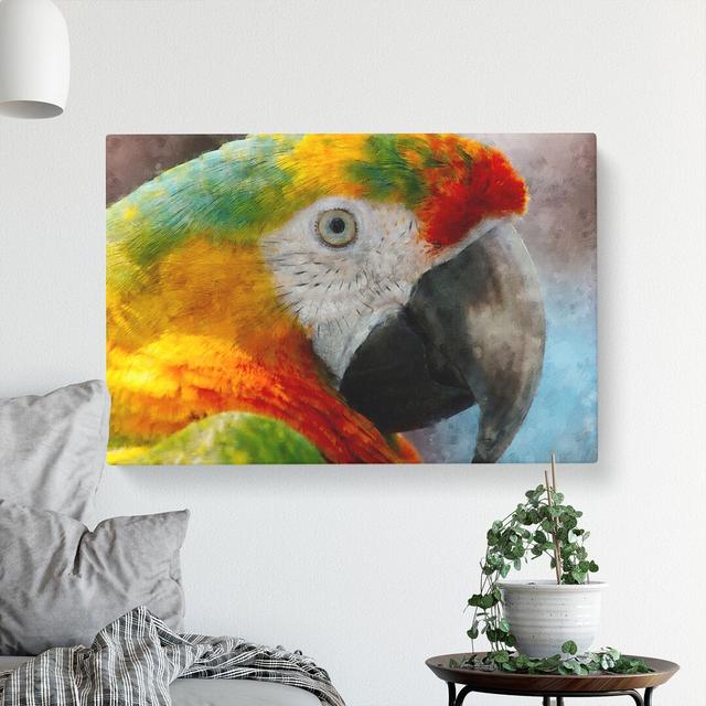 A Macaw Parrot - Wrapped Canvas Print East Urban Home Size: 50cm H x 76cm W x 3cm D on Productcaster.