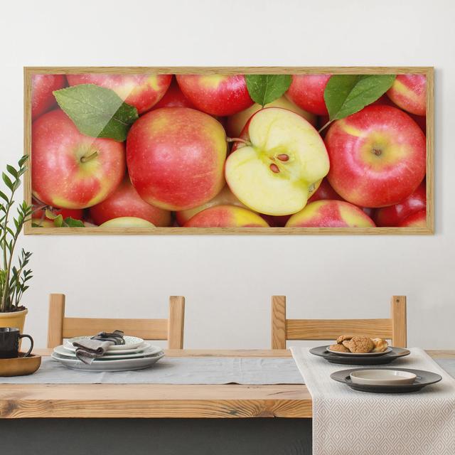 Gerahmtes Poster Juicy Apples ModernMoments Maße: 20 cm H x 50 cm B x 2 cm T, Rahmenauswahl: Brauner Rahmen on Productcaster.