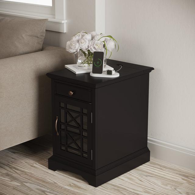 Sina 1 Drawer Bedside Table August Grove Colour: Black on Productcaster.