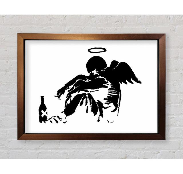 Fallen Angel Black White Framed Print Happy Larry Size: 42cm H x 59.7cm W x 3.4cm D on Productcaster.