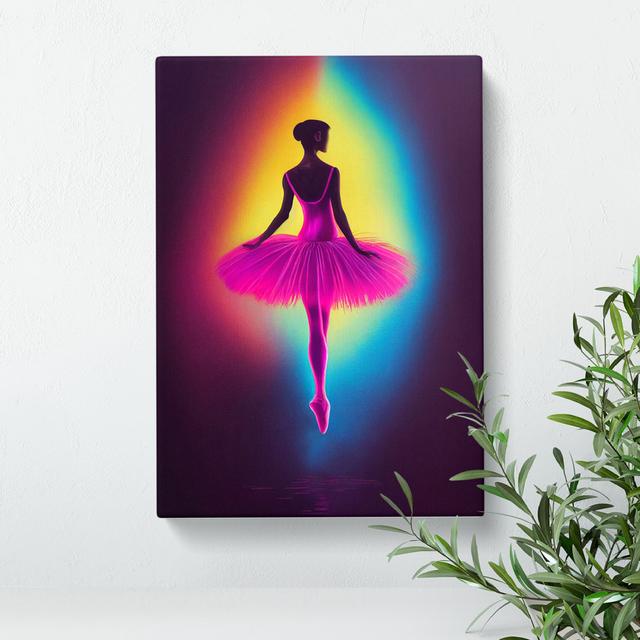 Neon Ballerina - Wrapped Canvas Graphic Art Rosdorf Park Format: Wrapped Canvas, Size: 60cm H x 40cm W x 3cm D on Productcaster.