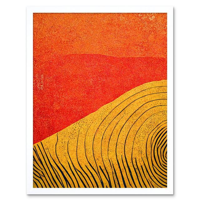 Abstract Hilltop Sunset Walkabout - Print Wee Blue Coo Size: 25.9cm H x 20.6cm W x 1.5cm D, Format: White Framed Paper on Productcaster.