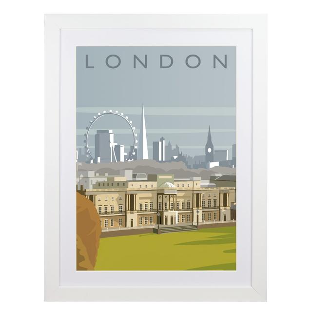 'London 4' Graphic Art East Urban Home Size: 43.5 cm H x 33.5 cm W x 2.2 cm D, Format: White Wood Frame on Productcaster.