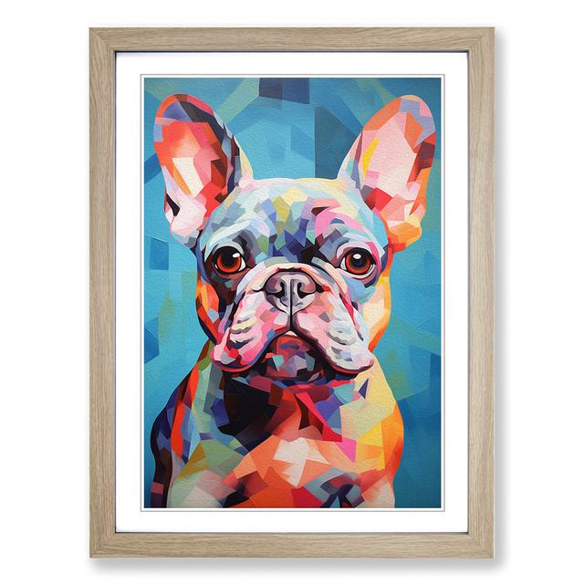 French Bulldog Orphism - Print Marlow Home Co. Size: 34cm H x 25cm W x 2cm D, Format: Oak on Productcaster.