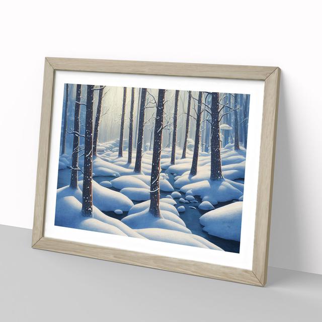 Snowy Winter Forest Vol.6 - Picture Frame Graphic Art Alpen Home Frame Colour: Oak, Size: 25cm H x 34cm W x 2cm D on Productcaster.