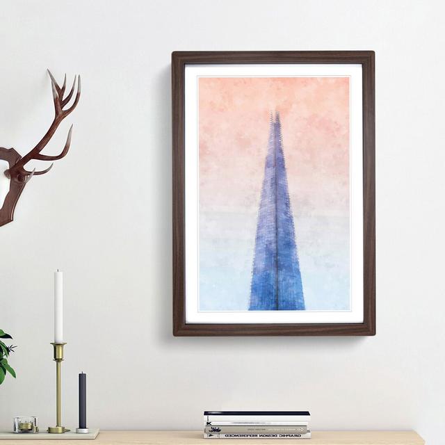 The Shard in London - Picture Frame Painting Print East Urban Home Size: 33cm H x 24cm W x 2cm D, Frame Option: Walnut Framed on Productcaster.