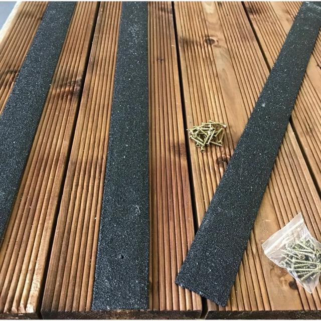 Lorilea Non Slip Decking Strips Ebern Designs Size: 5cm x 60cm, Colour: Black on Productcaster.