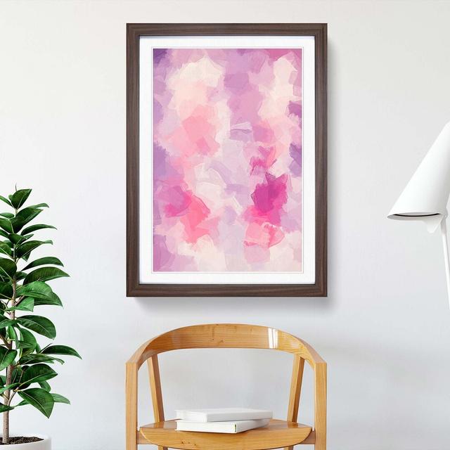 Pink Clouds in Abstract - Picture Frame Painting Print East Urban Home Frame Option: Walnut, Size: 60cm H x 40cm W x 2cm D on Productcaster.