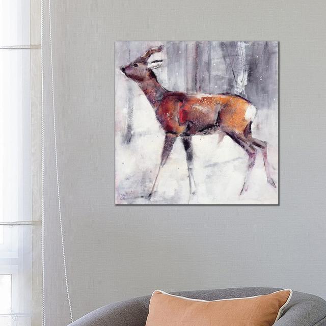 Buck In The Snow, 2000 by Mark Adlington - Wrapped Canvas Gallery-Wrapped Canvas Giclée Alpen Home Size: 66.04cm H x 66.04cm W x 3.81cm D on Productcaster.