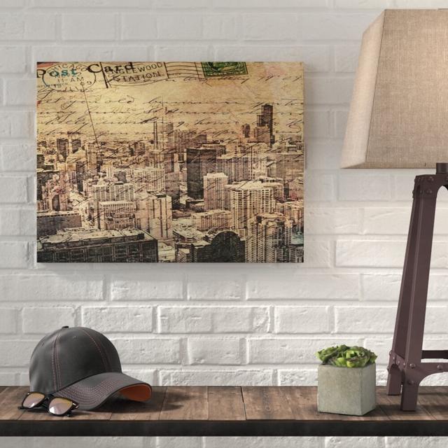 Chicago Skyline - Unframed Graphic Art Print East Urban Home Size: 34.24cm H x 30.48cm W x 4cm D on Productcaster.