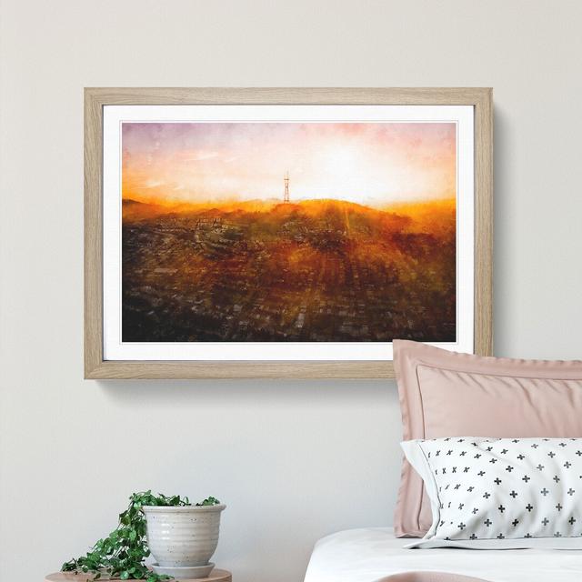 Sunlight over San Francisco - Picture Frame Graphic Art Print East Urban Home Size: 33cm H x 45cm W x 2cm D, Format: Oak Framed on Productcaster.