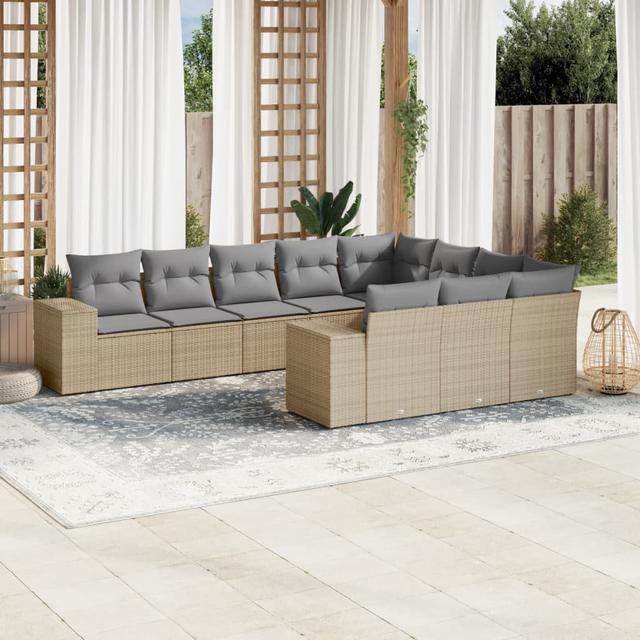 Gartensofa mit Kissen 17 Stories Farbe des Kissens: Hellgrau, Rahmenfarbe: Beige on Productcaster.