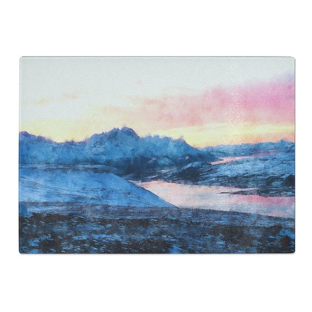 Tempered Glass Mountains in Tromso Norway Chopping Board East Urban Home Size: 28.5 cm x 39 cm on Productcaster.