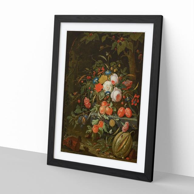 Still Life with Flowers and Fruit Vol.2 by Abraham Mignon - Picture Frame Painting East Urban Home Frame Option: Black, Size: 48cm H x 36cm W x 2cm D on Productcaster.