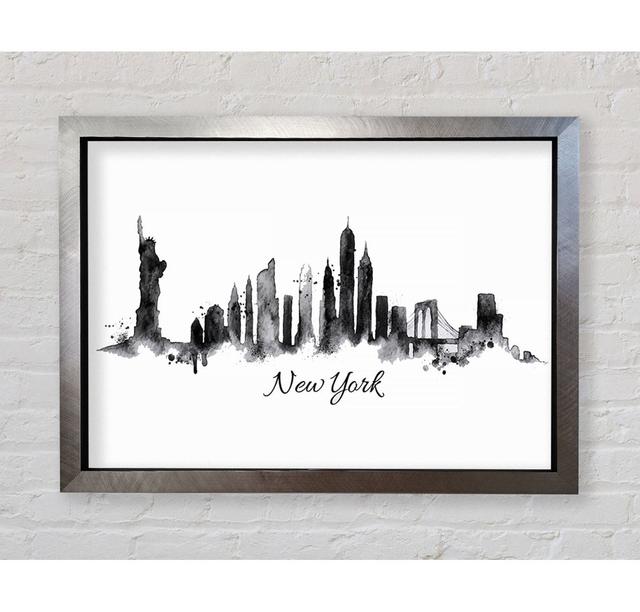 Outline Of The City 10 - Single Picture Frame Art Prints Ebern Designs Format: Silver Framed Paper, Size: 84.1cm H x 118.9cm W x 3.4cm D on Productcaster.