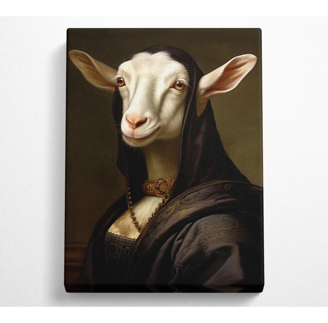 Mona Lisa Goat - Wrapped Canvas Art Prints Bright Star Size: 81.3cm H x 50.8cm W x 10cm D on Productcaster.