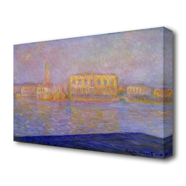 The Doges Palace Sunset by Claude Monet - Wrapped Canvas Painting Print East Urban Home Size: 101.6 cm H x 142.2 cm W on Productcaster.