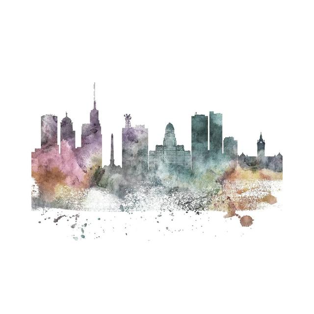 Buffalo Pastel Skyline by WallDecorAddict - Wrapped Canvas Painting Latitude Run Size: 30.48cm H x 45.72cm W x 1.91cm D on Productcaster.