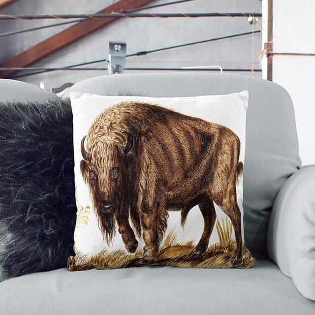 Bison Cushion with Filling East Urban Home Backing Colour: Black, Size: 55 x 55 cm on Productcaster.