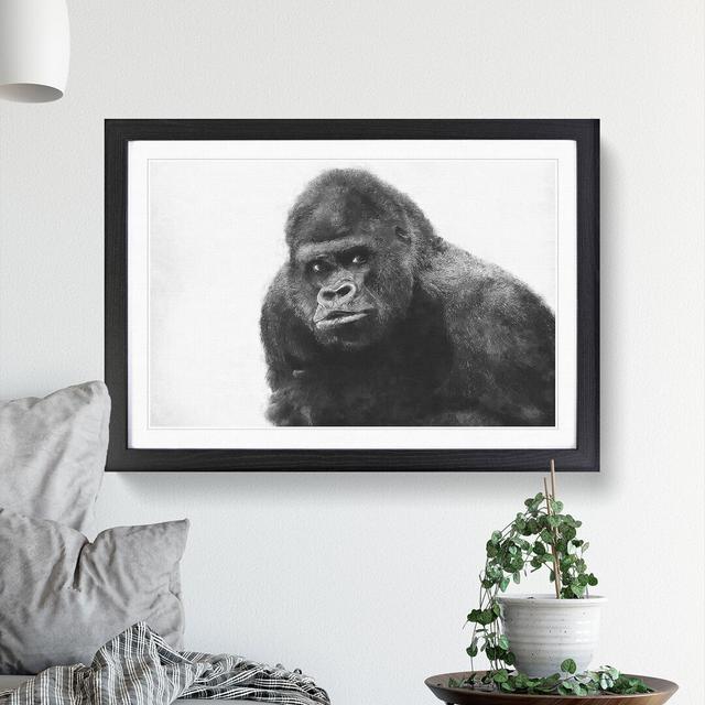 A Silverback Gorilla - Single Picture Frame Painting on MDF East Urban Home Format: Black, Size: 62cm H x 87cm W x 2cm D on Productcaster.