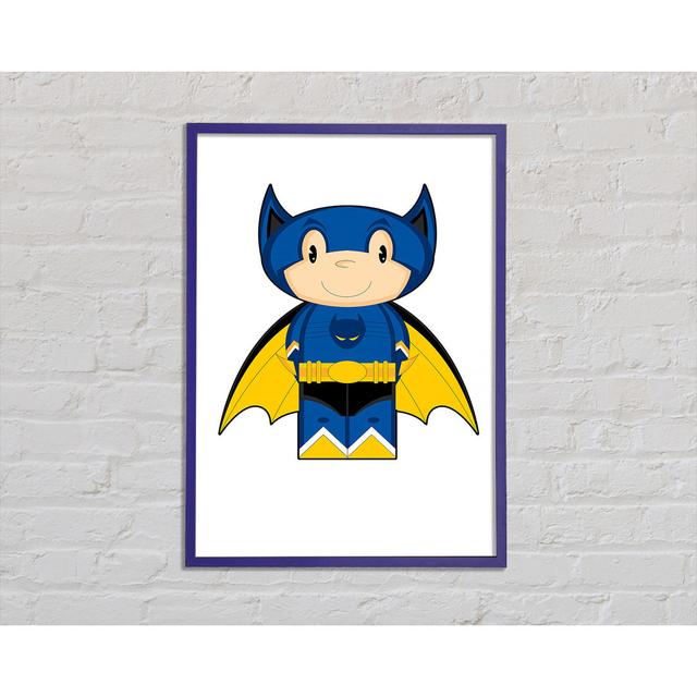 Batboy Framed Print Zoomie Kids Size: 42cm H x 29.7cm W x 2cm D, Format: Green Framed Paper on Productcaster.