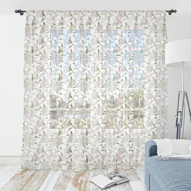 Gardinen-Set Jessical Tulle mit Tunnelzug, transparent (Set of 2) East Urban Home Vorhanggröße: 274 cm B x 210 cm L on Productcaster.