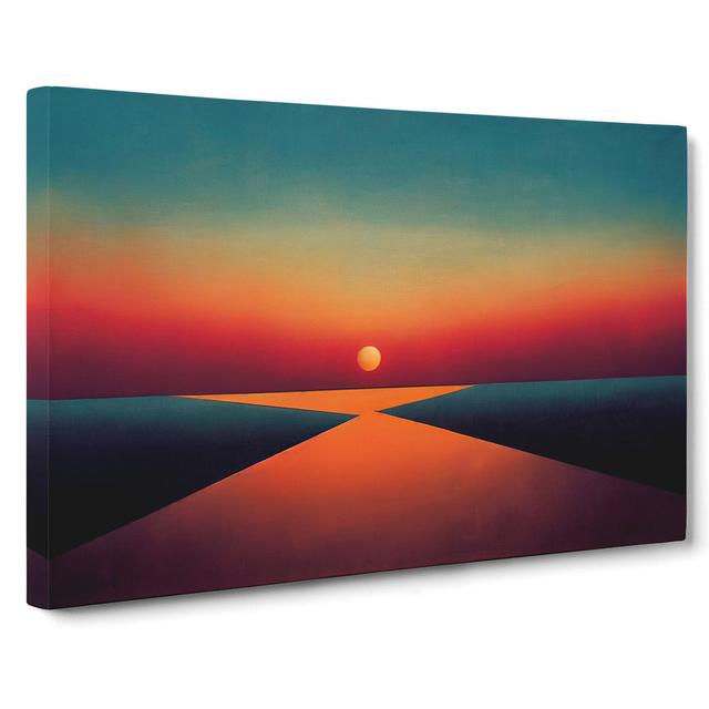 Modern Sunset Vol.4 Abstract - Wrapped Canvas Painting Latitude Run Size: 40cm H x 60cm W x 3cm D on Productcaster.