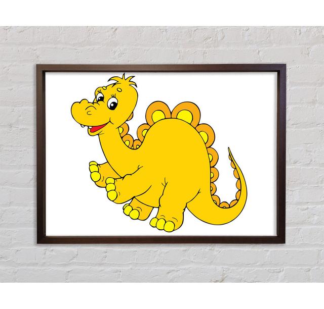 Big Happy Dinosaur Lilac - Single Picture Frame Print on Canvas Zoomie Kids Format: Walnut Framed Canvas, Size: 100cm H x 141.4cm W x 3.3cm D, Colour: on Productcaster.