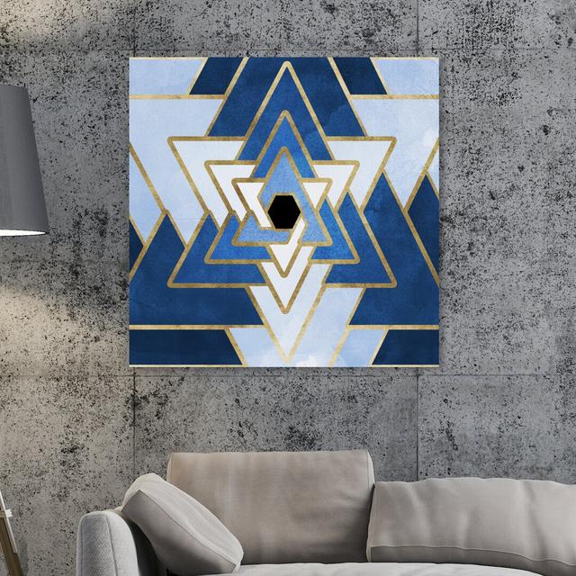 'Azure Star' Graphic Art on Wrapped Canvas East Urban Home Size: 91.4 cm H x 91.4 cm W x 3.8 cm D on Productcaster.