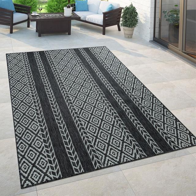 Oakmead Flatweave Black Rug World Menagerie Rug Size: Rectangle 160 x 220cm on Productcaster.