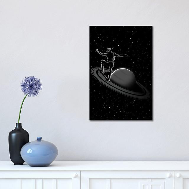 Skater in Saturn by Alberto Perez - Wrapped Canvas Graphic Art Maturi Size: 45.72cm H x 30.48cm W on Productcaster.