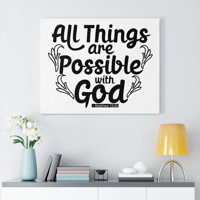 Possible With God - Wrapped Canvas Print Blue Elephant Size: 61cm H x 76cm W on Productcaster.