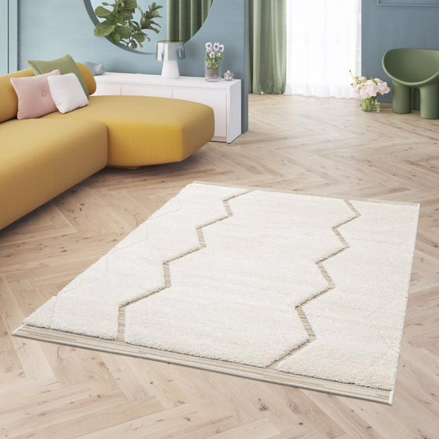 Roquemore Moroccan Machine Woven 160cm X 230cm Cream Area Rug Gracie Oaks on Productcaster.