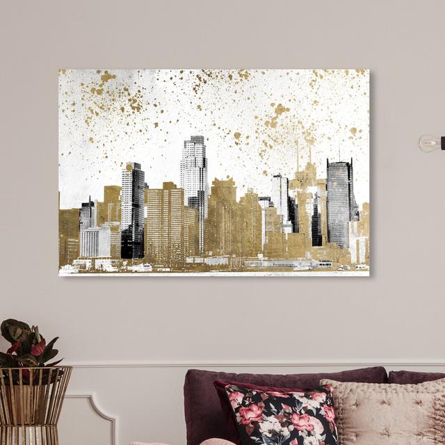 'Grey and Gold Skyline' Painting on Wrapped Canvas East Urban Home Size: 61 cm H x 91.4 cm W on Productcaster.