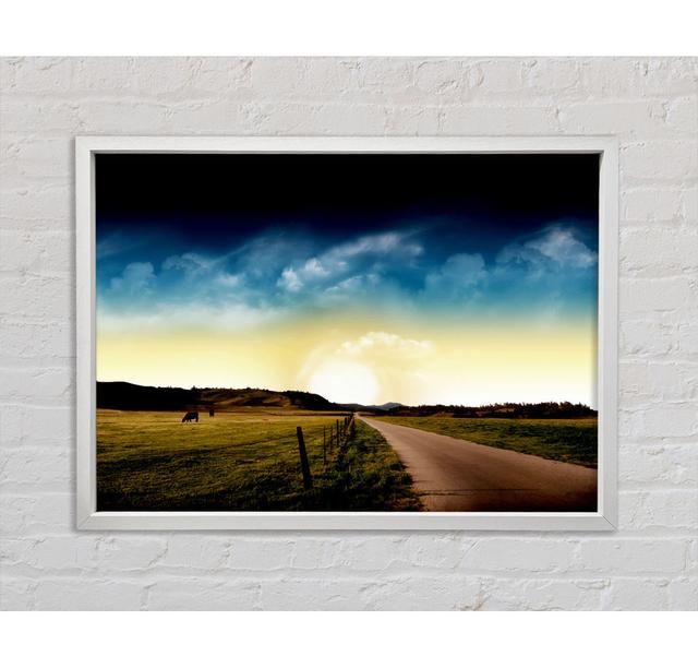 Stunning Country Road Skies - Single Picture Frame Art Prints on Canvas Ebern Designs Size: 100cm H x 141.4cm W x 3.3cm D on Productcaster.