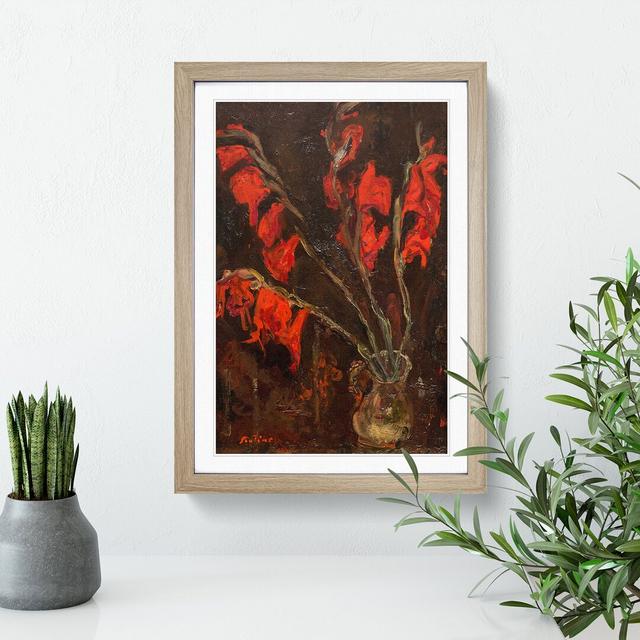 Red Flowers by Chaim Soutine - Picture Frame Painting East Urban Home Frame Option: Oak Framed, Size: 48cm H x 36cm W x 2cm D on Productcaster.