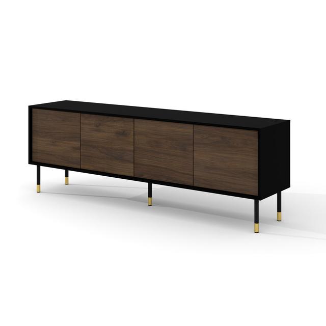 TV stand Autryville 4D 180cm black matt / Catania oak Fairmont Park Colour: Oak wood on Productcaster.