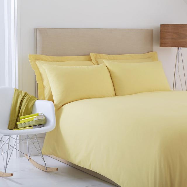 Margret Cotton Blend, Polyester Solid Colour Duvet Cover with Pillowcases Zipcode Design Size: Double - 2 Standard Pillowcases, Colour: Lemon on Productcaster.