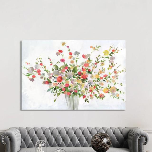 New Spring Bouquet by Allison Pearce - Painting Print on Canvas 17 Stories Format: Wrapped Canvas, Size: 101.6cm H x 152.4cm W x 3.81cm D on Productcaster.