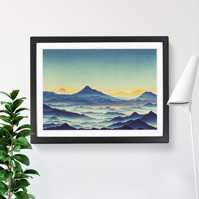 Japanese Mountain Sunrise - Single Picture Frame Print Alpen Home Size: 25cm H x 34cm W x 2cm D, Frame Colour: Black on Productcaster.