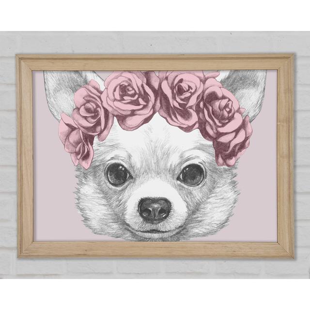 Flower Head Chihuahua - Single Picture Frame Art Prints Ophelia & Co. Size: 84.1cm H x 118.9cm W x 1.5cm D on Productcaster.