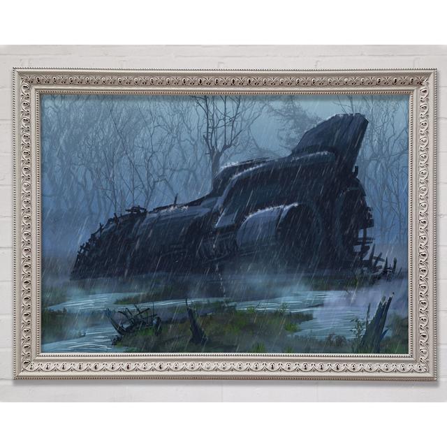 Spaceship In The Rain - Single Picture Frame Art Prints Bright Star Size: 84.1cm H x 118.9cm W x 3cm D on Productcaster.